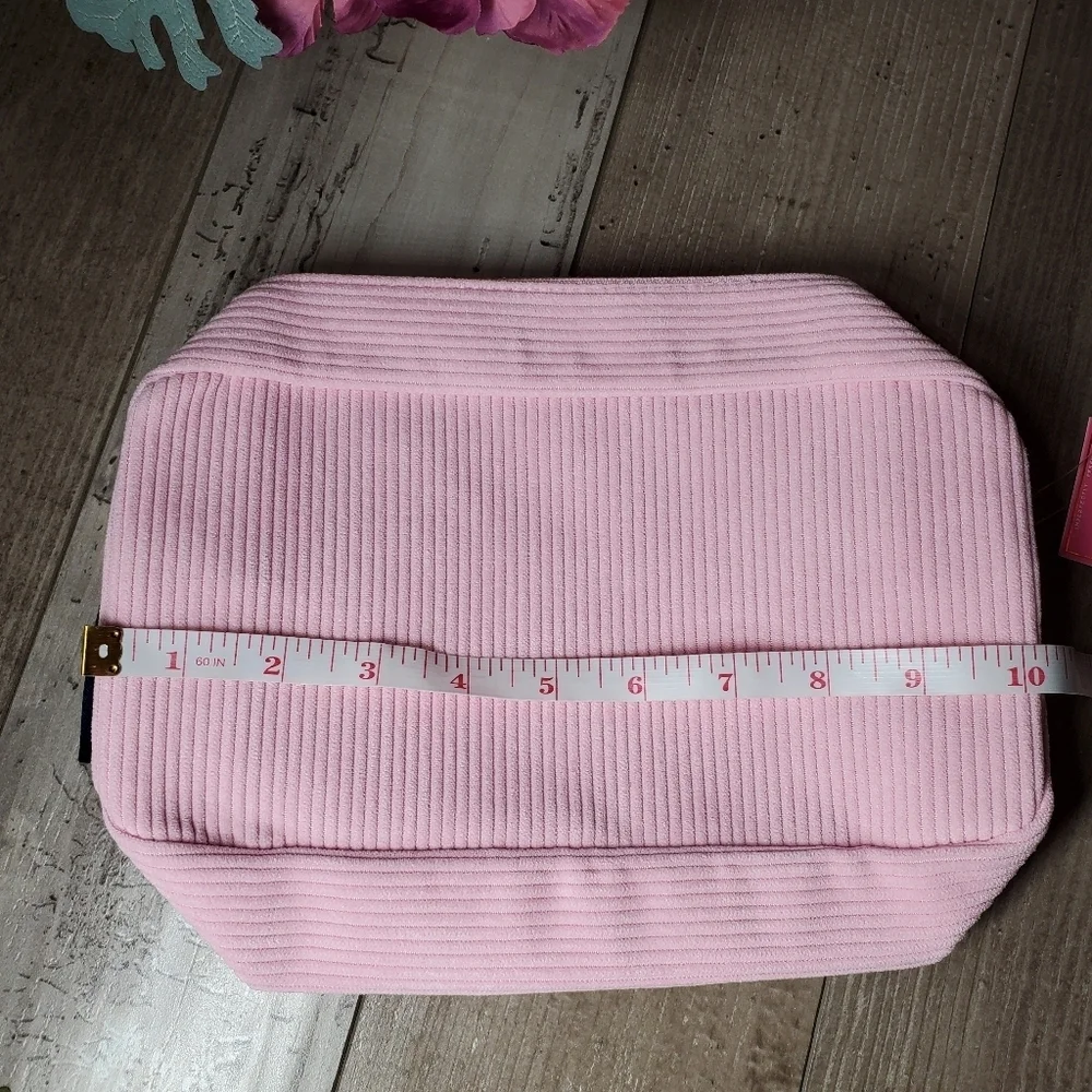 NWT Simply Southern WIFEY Pink White and Gold Varsity Cosmetic Bag
